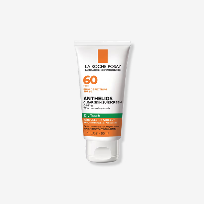 La Roche-Posay Anthelios Clear Skin Dry Touch SPF 60 – Protector Solar Facial para Piel Grasa o con Acné 